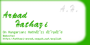 arpad hathazi business card